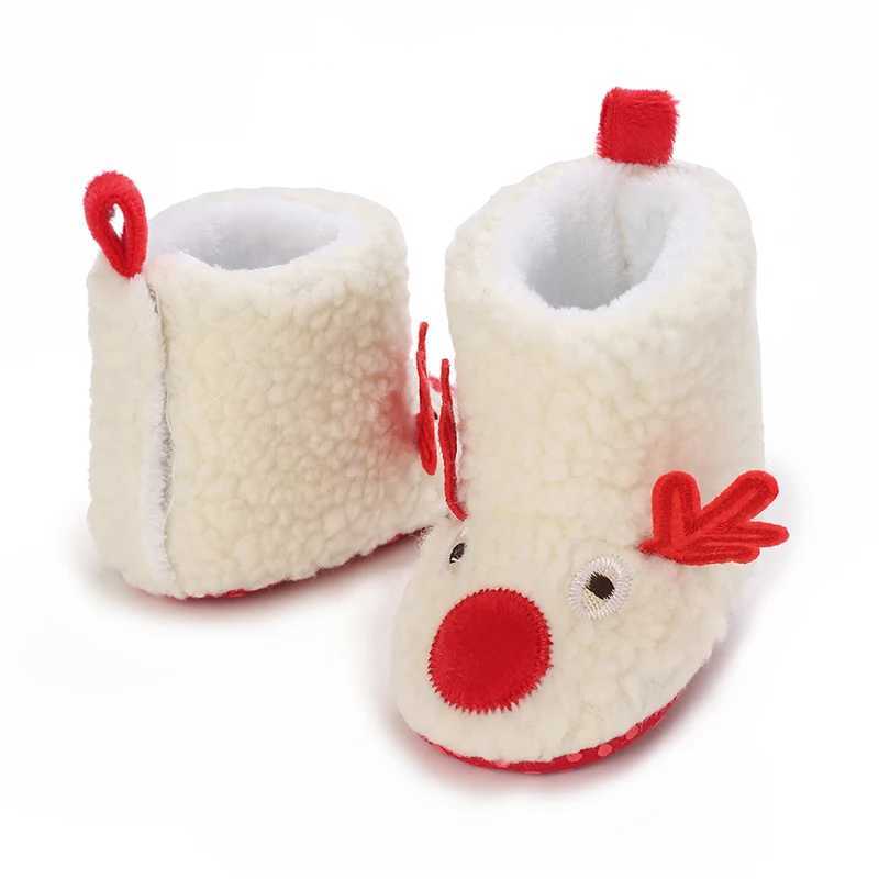 Cute Cartoon Winter Newborn Baby Christmas Shoes Cotton Soft Sole Velvet Warm Boots for Toddlers And Babies Walking C251008
