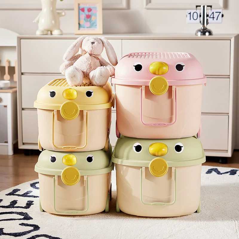 Kids Toy Storage Box Plastic Nursery Cute Organizer Bin Kids Room Clothes Toys Snacks Books Storing Box Organization Storage C251008