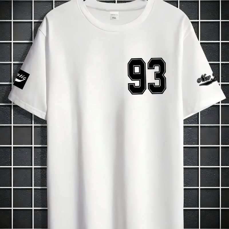 Men's Breathable Quick-Dry Sports T-Shirt -New Jersey Digital Print Polyester-17