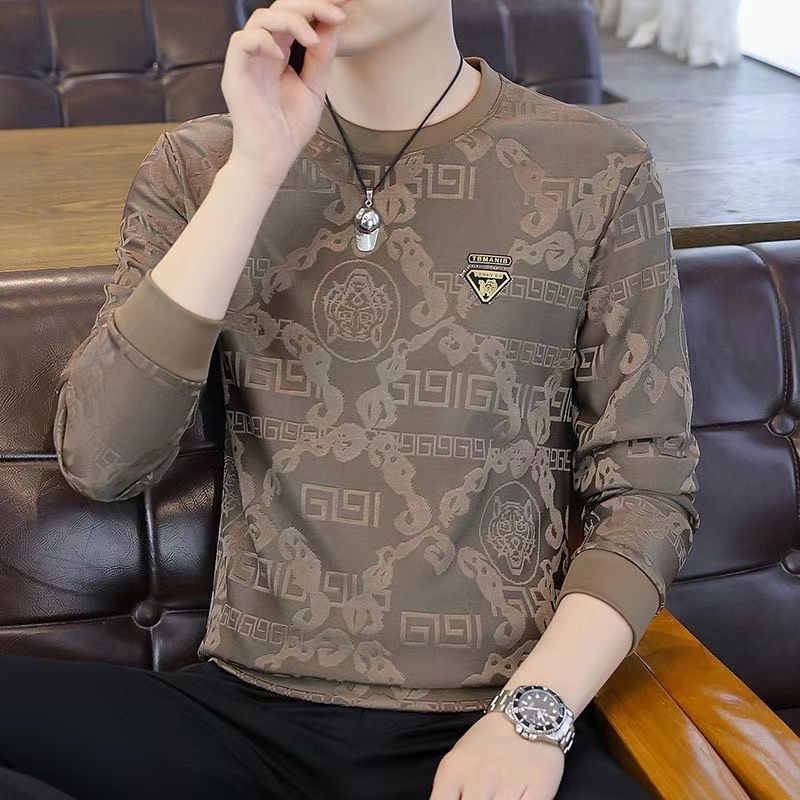 Men's Long Sleeve T-shirt New Spring Polo Designer Shirt Autumn Trendy Round Neck Thin Designer Hoodie Versatile Sweatshirt Casual Fashion Top