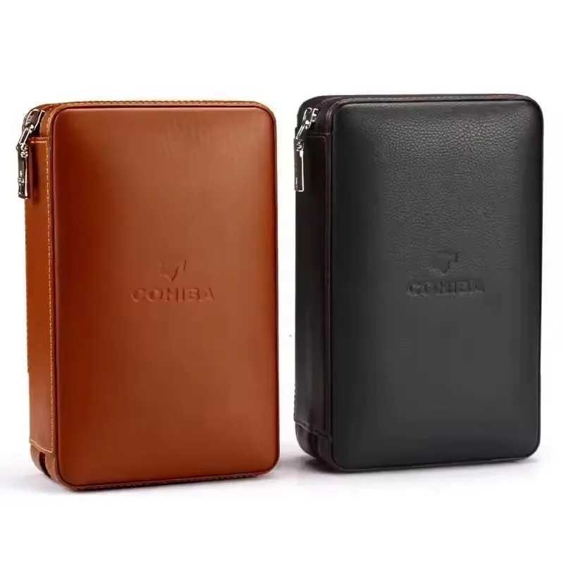 Leather Cigar Storage Box Portable Cedarwood Humidor for 4 Cigars TravelFriendly Cigar Holder Accessories Y251008