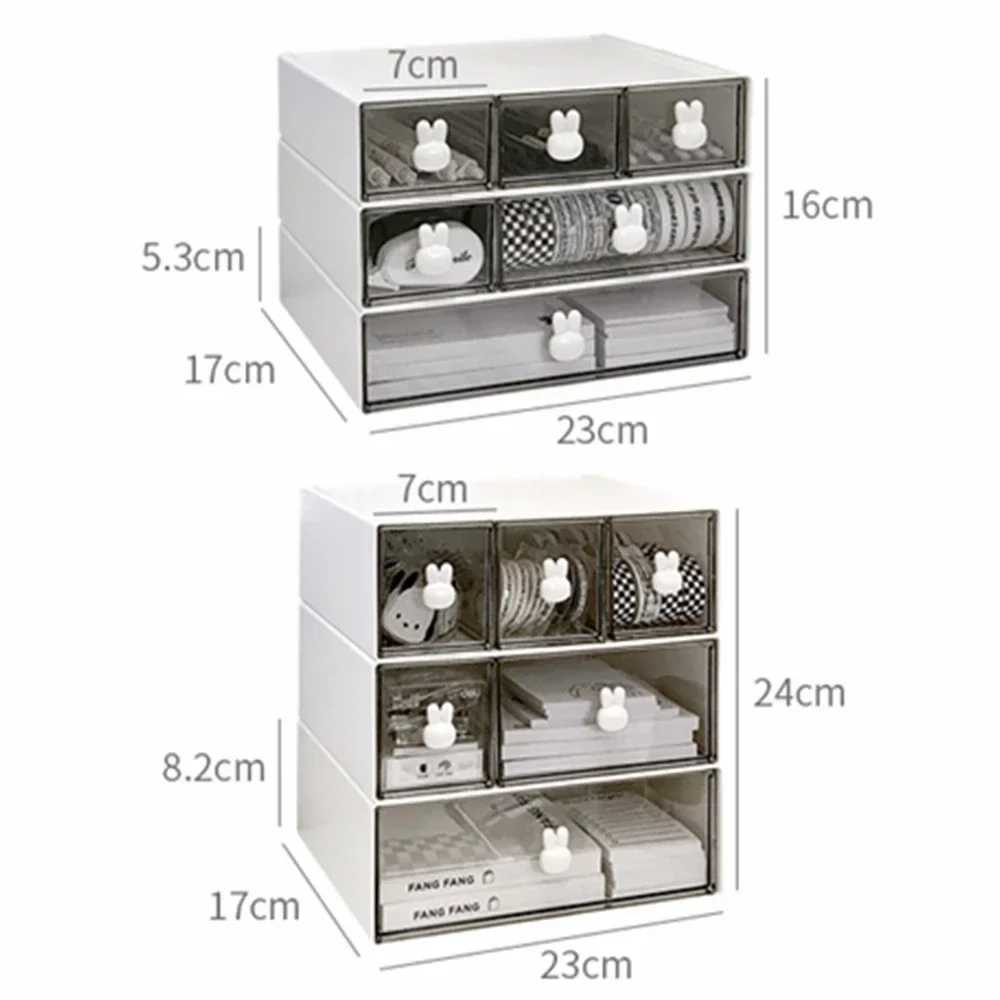 Kawaii Ins Organizer Desktop Drawer Free Combination Storage Box Plastic Hairpin Makeup Cosmetics Desk Storage Organizer Rack C251008