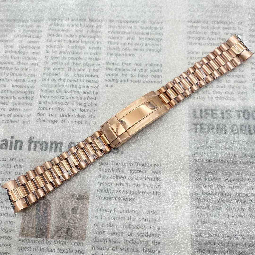 Watch Accessories Steel Finetuning Strap Pull Buckle Black Green Water Ghost 20mm Solid Fine Steel President Folding BraceletXJ251009