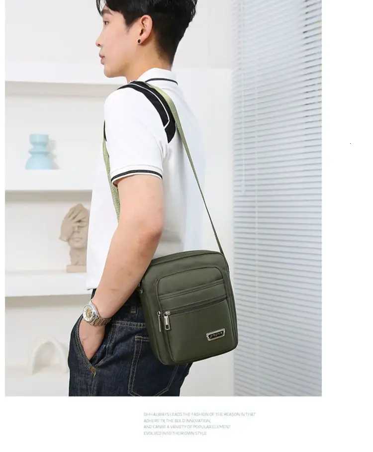 Waterproof Men Crossbody Bags Male Nylon Shoulder Bags Boy Messenger Bag Man Handbags For Travel Casual Large Satchel Grey BagsT251007