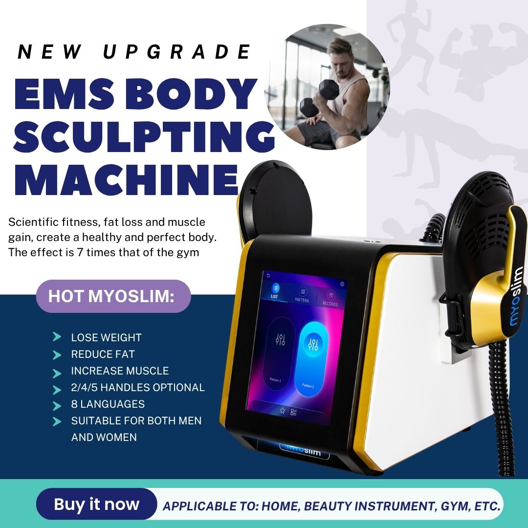 Portable EMS Body Slimming Machine MYOSlim 200HZ Muscle Building Fat Reduction Weight Loss Device For Home and Spa Body Sculpting Treatment