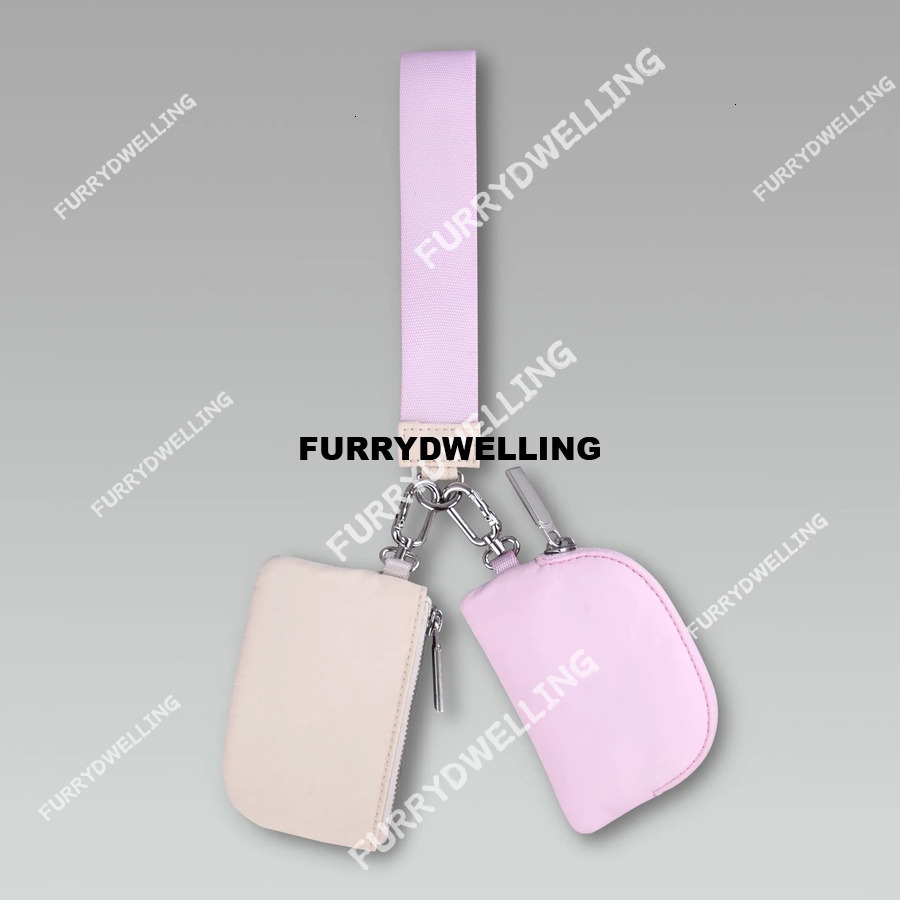 Dual Pouch Yoga Bag Detachable Zip Around Wristlet Portable Keychain Wallet Dwe74 Purse Mini Women Coin Pocket