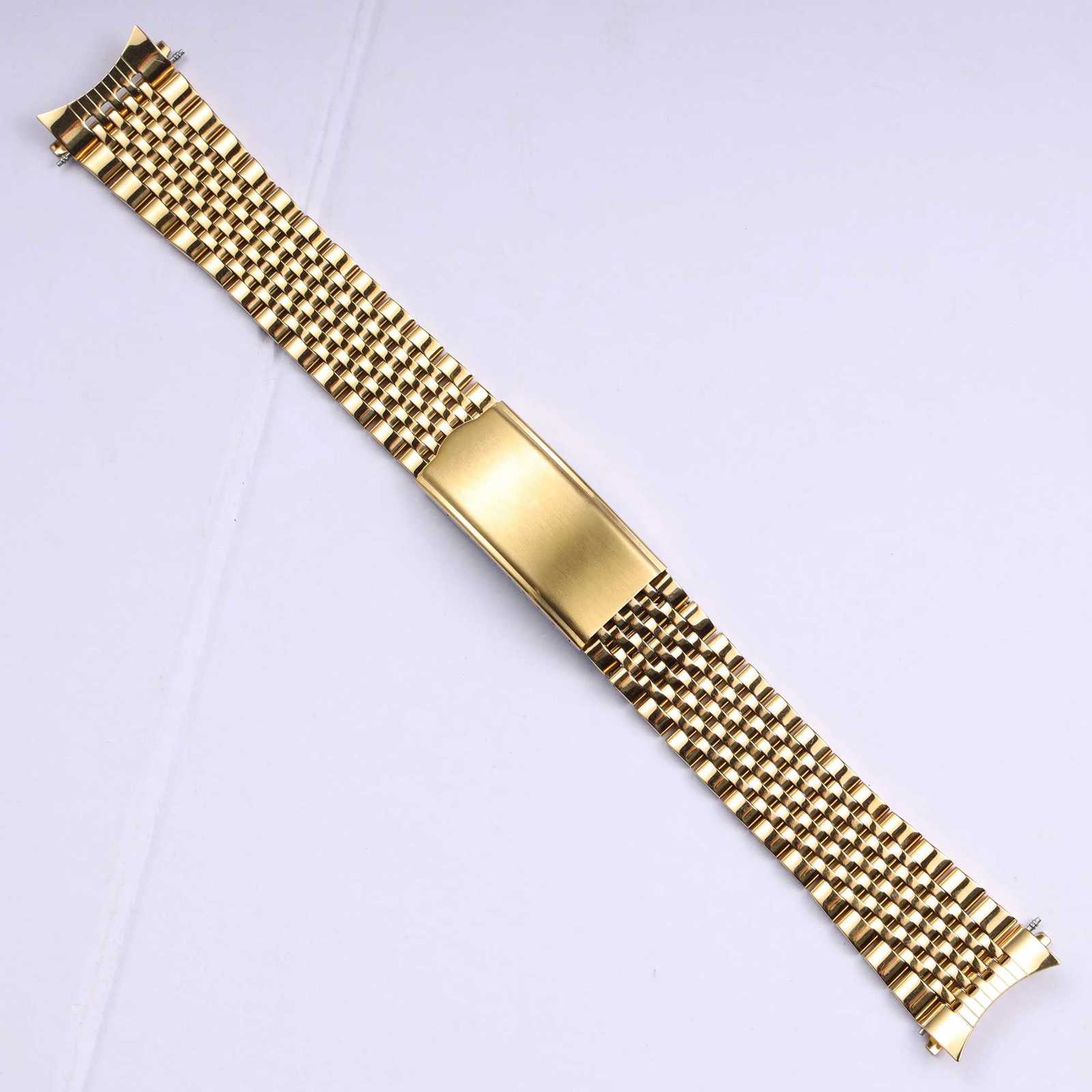 181920mm Curved End Solid Stainless Steel Watch Band for Omega Seamaster De Ville Vintage Strap Retro Link Beads of BraceletXJ251009