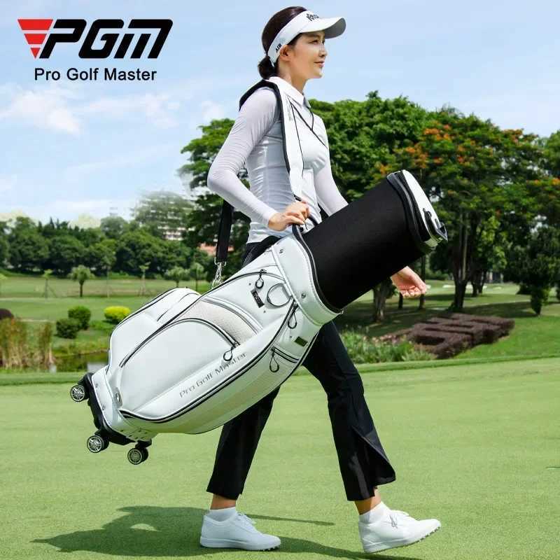 PGM Womens Golf Bag Microfiber Waterproof Standard Bag Portable 4 Spinner Wheels Travel Club Bags Rain Cover QB136 J251008