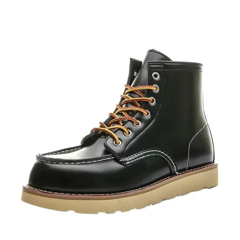 Red Black Winter Shoes Desert Keep Warm Vintage Culture Rookie Mens Motorcycle Boots Western Work