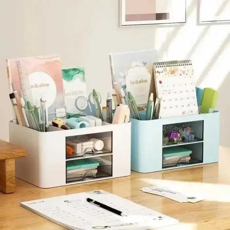 Creative minimalist drawer storage box student desktop pen holder study stationery office supply household cosmetics storage box C251008