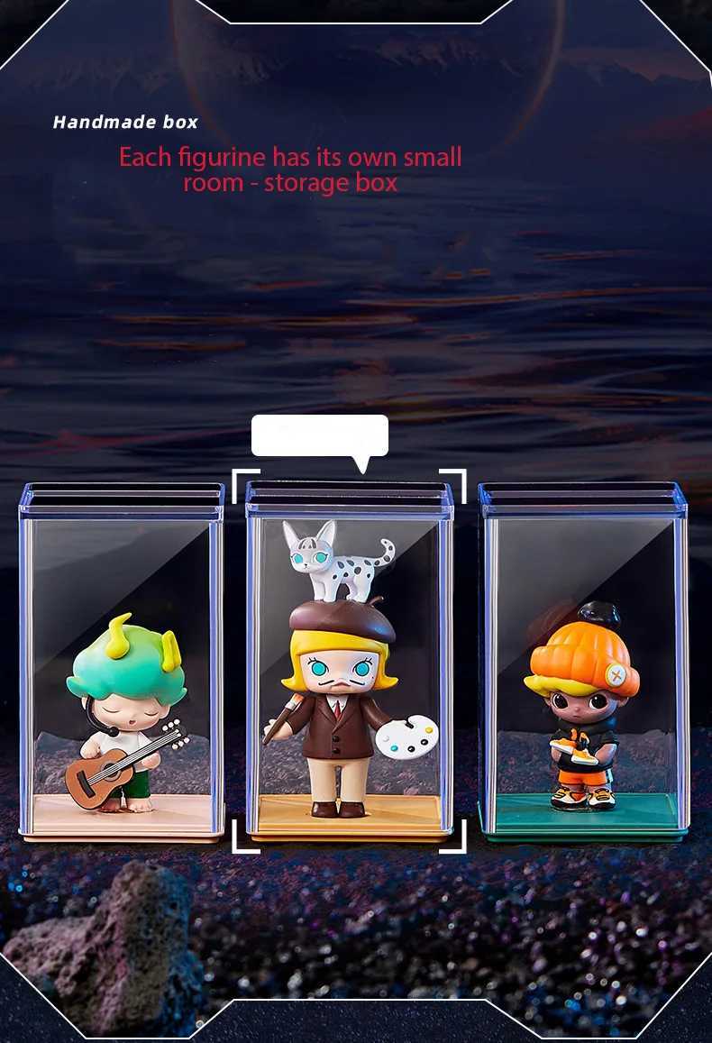 Handmade Display Box For Labubu Doll 4PCS DustProof Storage Box Transparent Acrylic Doll Display Box Two Specifications C251008