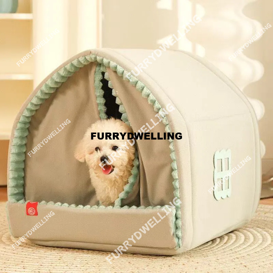 Small Pet Winter Closed Dwe74 Warm Cleaning Cat House Dog Four Seasons Universal Kennel