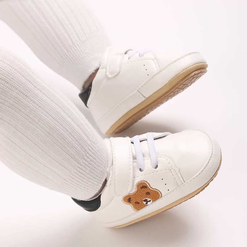 018M Baby Shoes Cute Bear Sneaker Spring and Autumn Style High Quality PU and TPR Sole Antislip 0918 Month Toddler Walking C251008