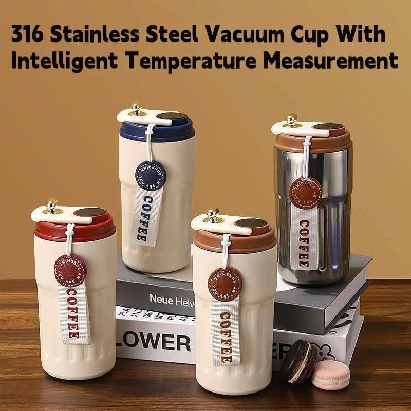 450ML 316 Stainless Steel Thermal Mug WithTemperature DisplayOutdoor Vacuum Insulated Cup Cold Hot Thermos Water Bottle C251008
