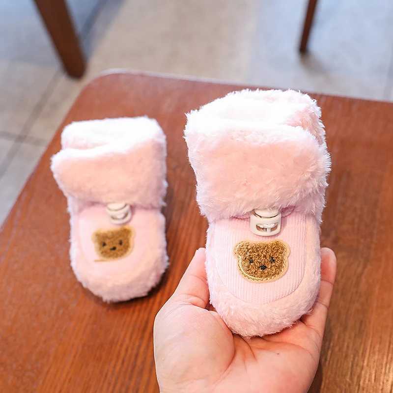 HAIZHIW Fashion Baby Autumn Winter Cartoon Boots Baby Girl Boy Winter Warm Shoes Toddler Fuzzy Balls First Walkers Kid Shoes C251008