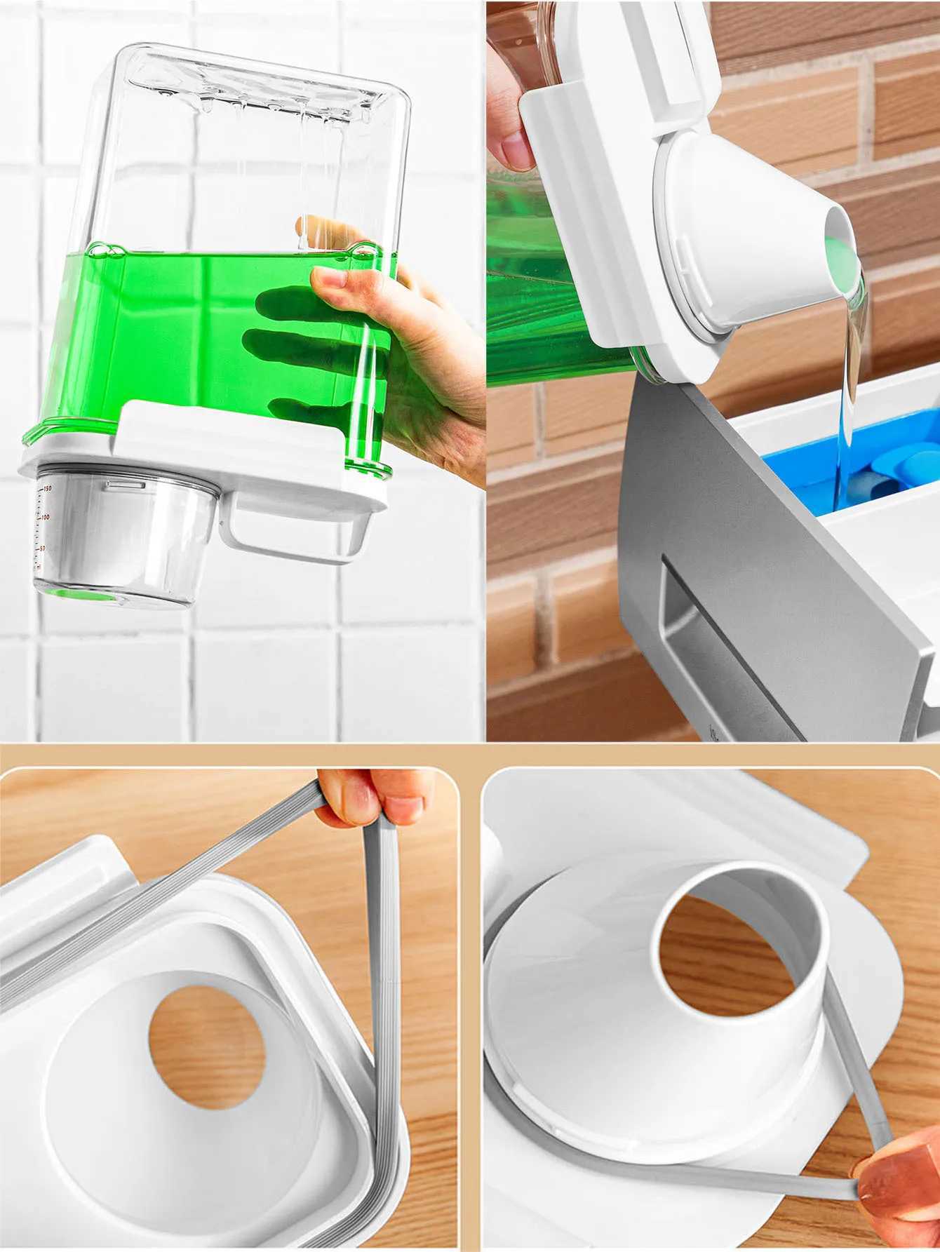 Airtight Laundry Detergent Powder Storage Box Clear washing Powder Container With Measuring Cup Multipurpose Plastic Cereal Jar C251008