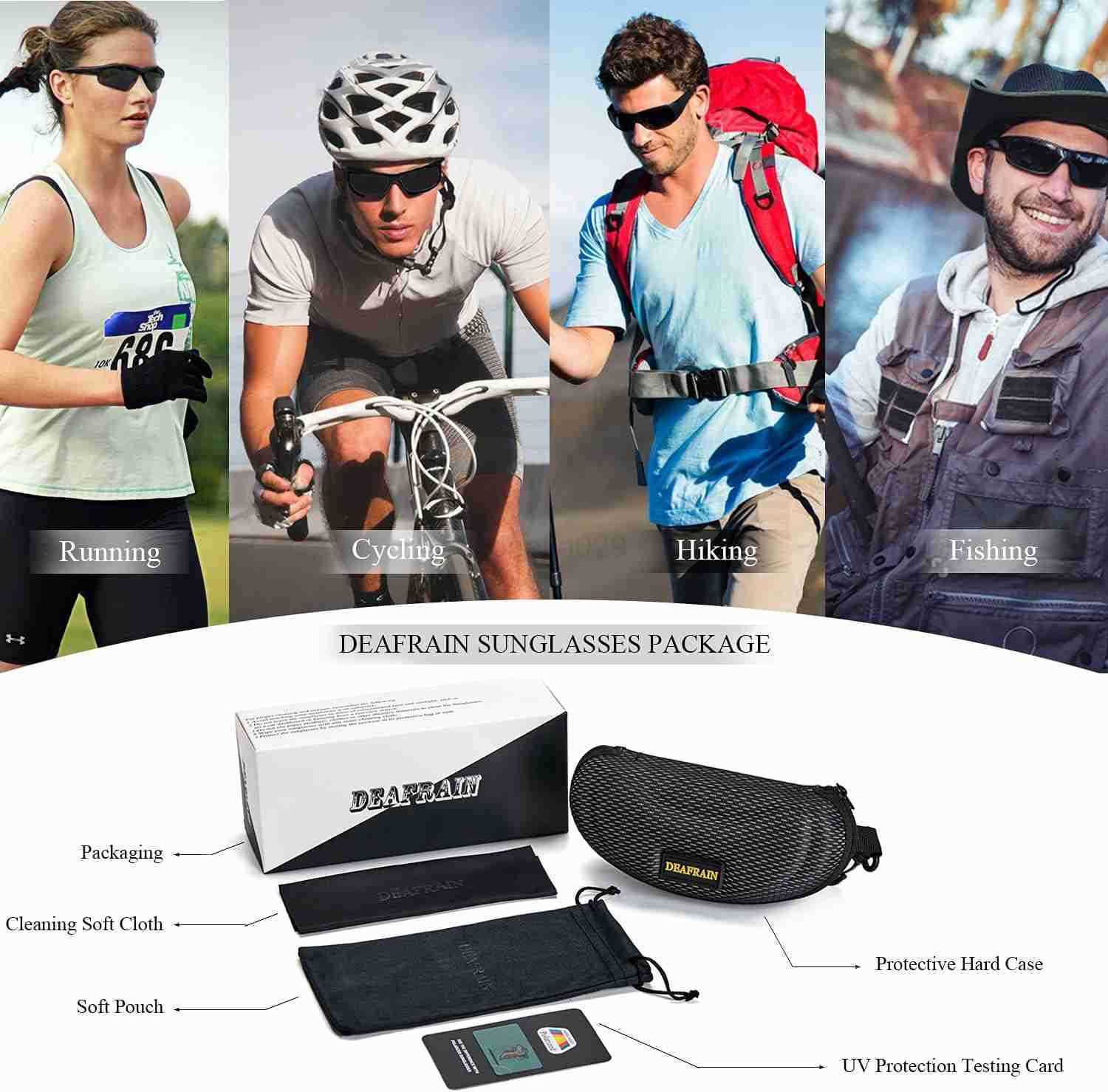 Polarized Sports Sunglasses for Men Women Driving Fishing Cycling Running UV Protection W251008