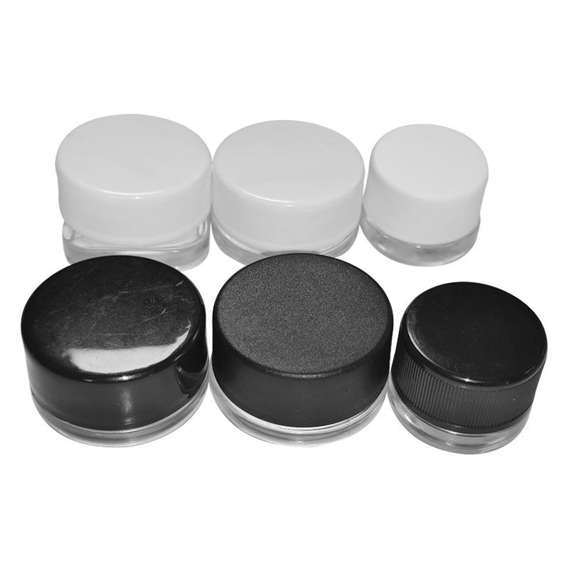 CN Glass Jars Food Grape Child Proof Custom Size Storage Container Black White Lid Wholesale Low MOQ Screw Clear Jar Packaging