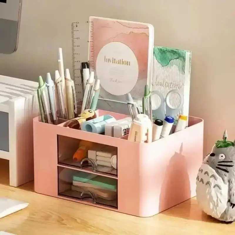 Creative minimalist drawer storage box student desktop pen holder study stationery office supply household cosmetics storage box C251008