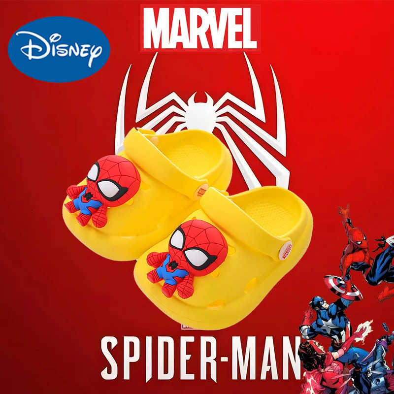 Disney Kids Slippers for Boys Summer Beach Indoor Slippers Cartoon Spiderman Home Soft NonSlip Children Slippers Garden Shoes H251008