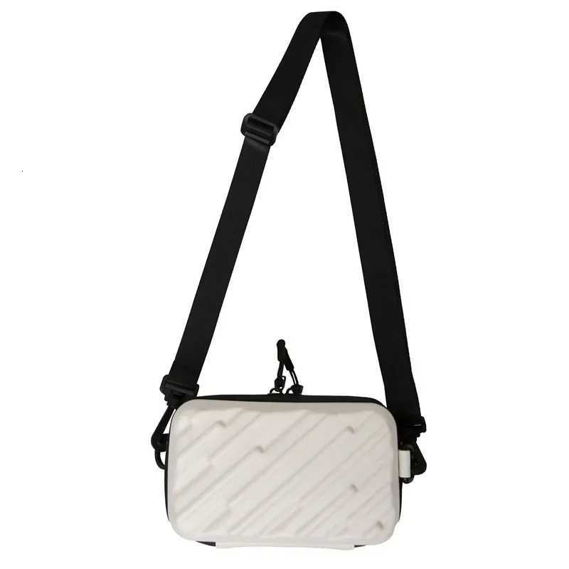 Fashionable Striped Crossbody Bag Unisex Nylon Simple Mobile Phone Bag Versatile Small Square Bag with Deeper ProcessT251007