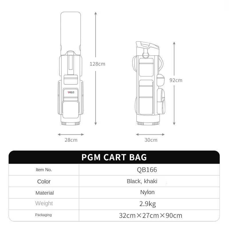 PGM Golf Standard Bag Fixed Club Holder Light Portable Travel Golf Bag Light Weight Sport Bags QB166 J251008