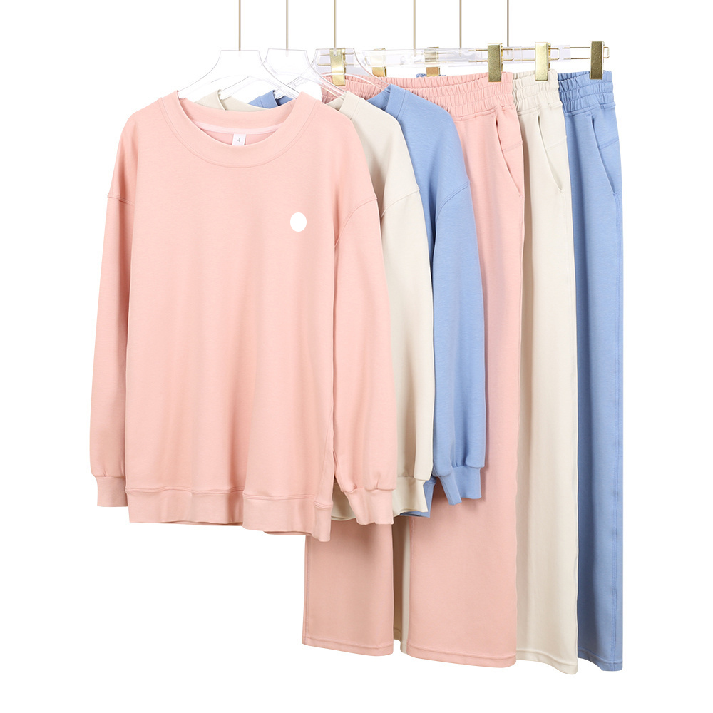 Women's Men Yoga hooded sweatshirt Large set 3D logo Casual Fitness Outfit for Women Comfy Round Neck Pullover Top with Cozy Pants for Workouts