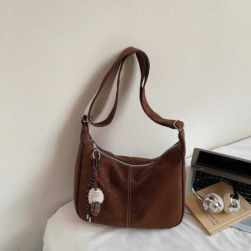 Designer Solid Quality Suede Shoder Bag Large Capacity Zipper Thread Fi Crossbody Bag Hot S Bags for Wen Bolsas Femini1 Y251120