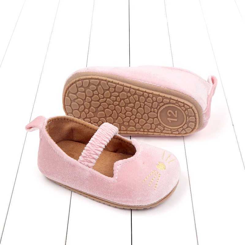 2025 Baby Shoes Cute Kitty Toddler Outdoor Walking Mary Jane Shoes Slip on Style TPR Sole Anti Slip for Baby Prewalking C251008