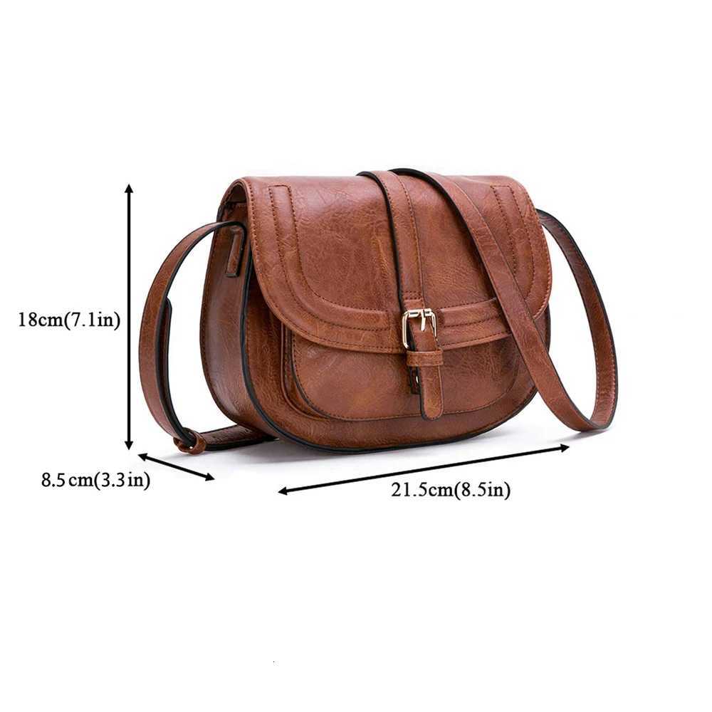 Fashionable New Retro Saddle Bag Versatile Single Shoulder Bag Crossbody Womens Bag European and American Fashion Womens HalfT251007
