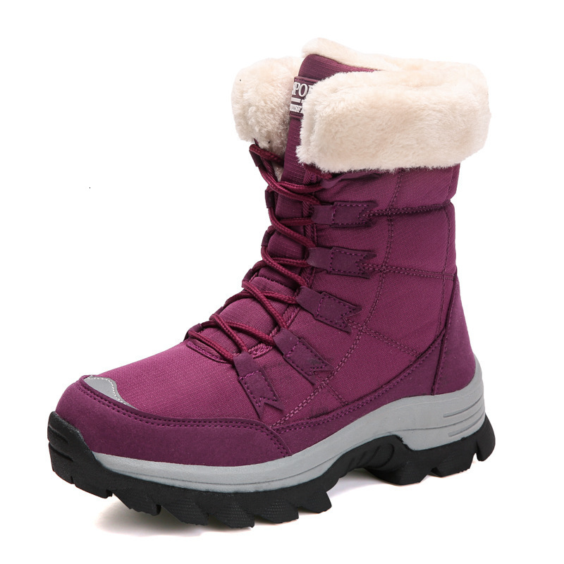 Winter Snow Boots Women Waterproof Suede Warm Plush NonSlip Rubber Skiing Hiking Shoes Stylish Winter Essential Causal Shoes 250916