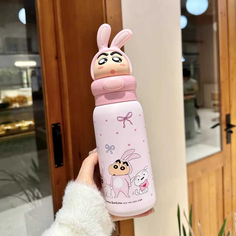400Ml Anime Crayon ShinChan Thermos Cup Stainless Steel Vacuum Flask Cartoon Dolls Student Water Bottle Tumbler Girls Cups Gift C251008