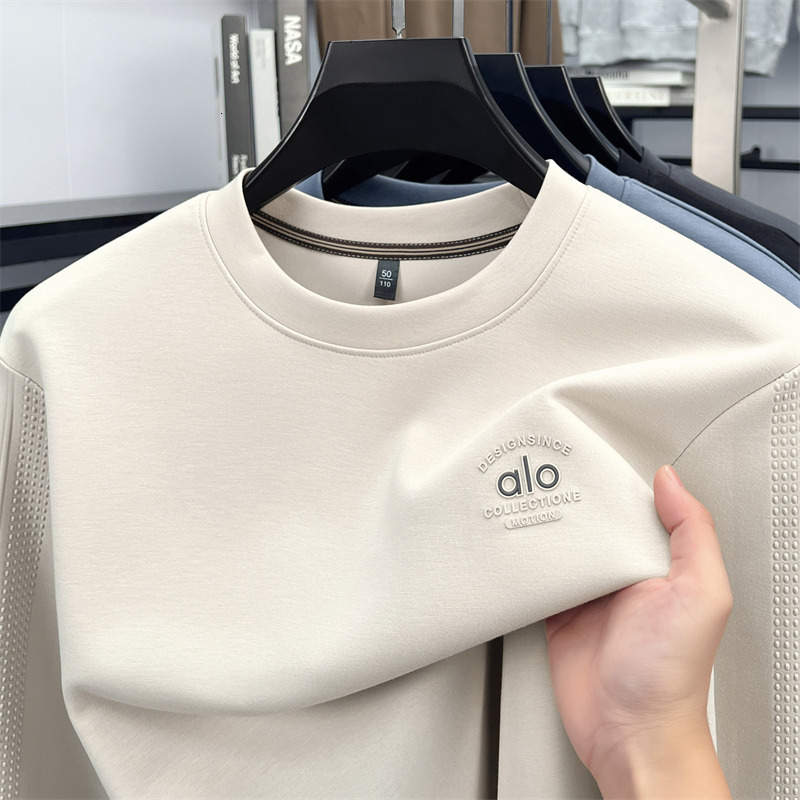 Autumn Winter Air Designer Hoodie Layer Sweatshirt Men Classic Round Neck Casual Designer Shirt Solid Color Simple Versatile Long Sleeve T-shirt Base Shirt