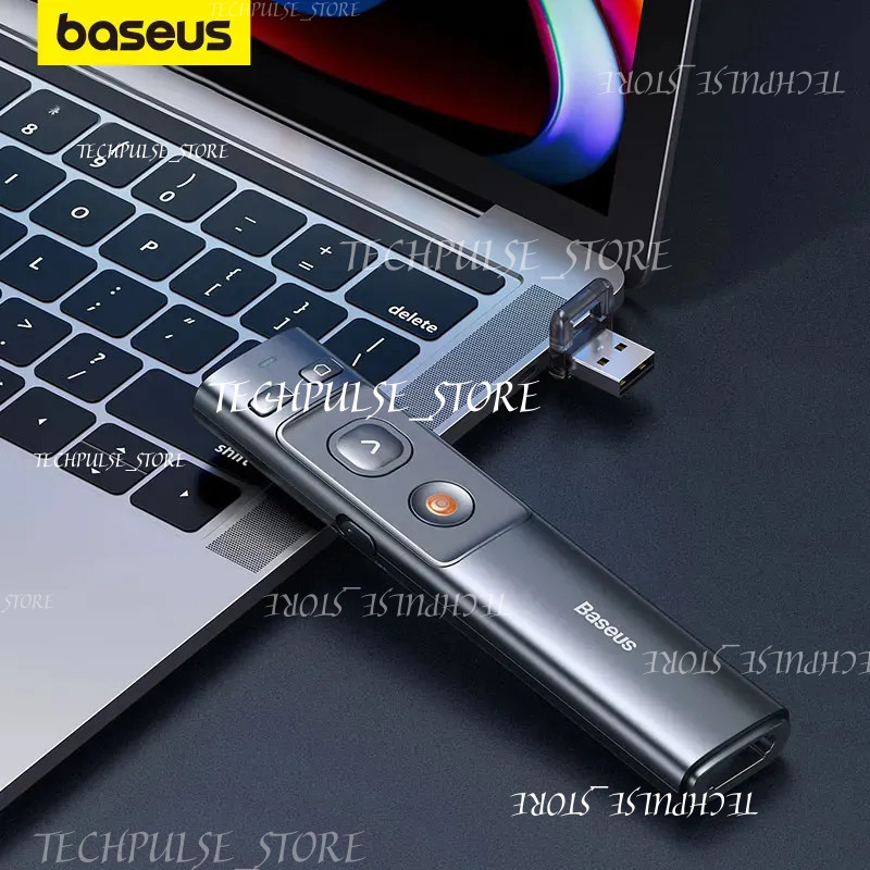 Smart Remote Control Baseus 2 4Ghz Wireless Presenter Controller Red Light Pen USB For Win 10 tech73 8 7 XP Projector Powerpoint PPT 231007