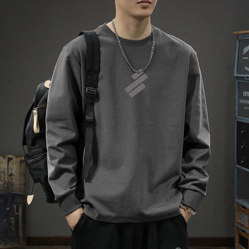 White Long Sleeve T-shirt For Designer Shirt Men Autumn And Winter 2025 New Loose Base Shirt Inner Wear For Polo Teenagers Pure Designer Hoodie Cotton Tee