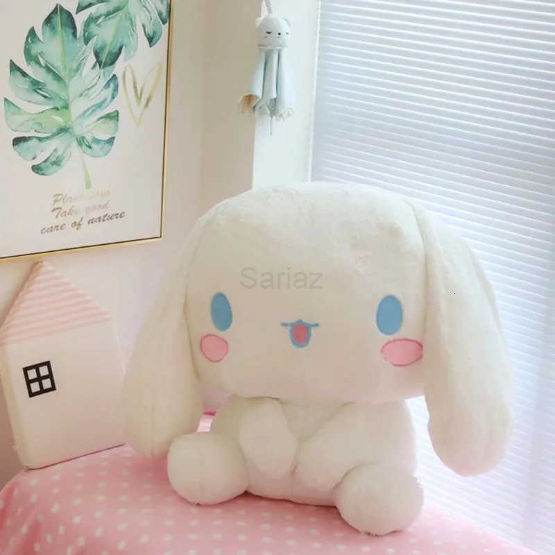 Sanrio Cartoon Anime Figure Japanese Cute Cinnamoroll Big Eared Dog Large Plush Sitting Doll Pillow Toys Children Birthday Gift L251008