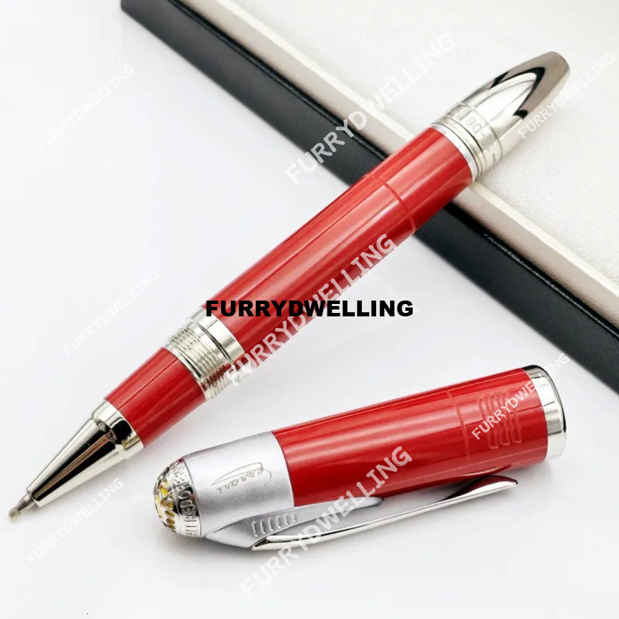 Wholesale Dwe74 MOM Enzo Red Resin MB Rollerball Ballpoint Pens Special Edition Fountain Writing Gift Office Supplies With Series Number