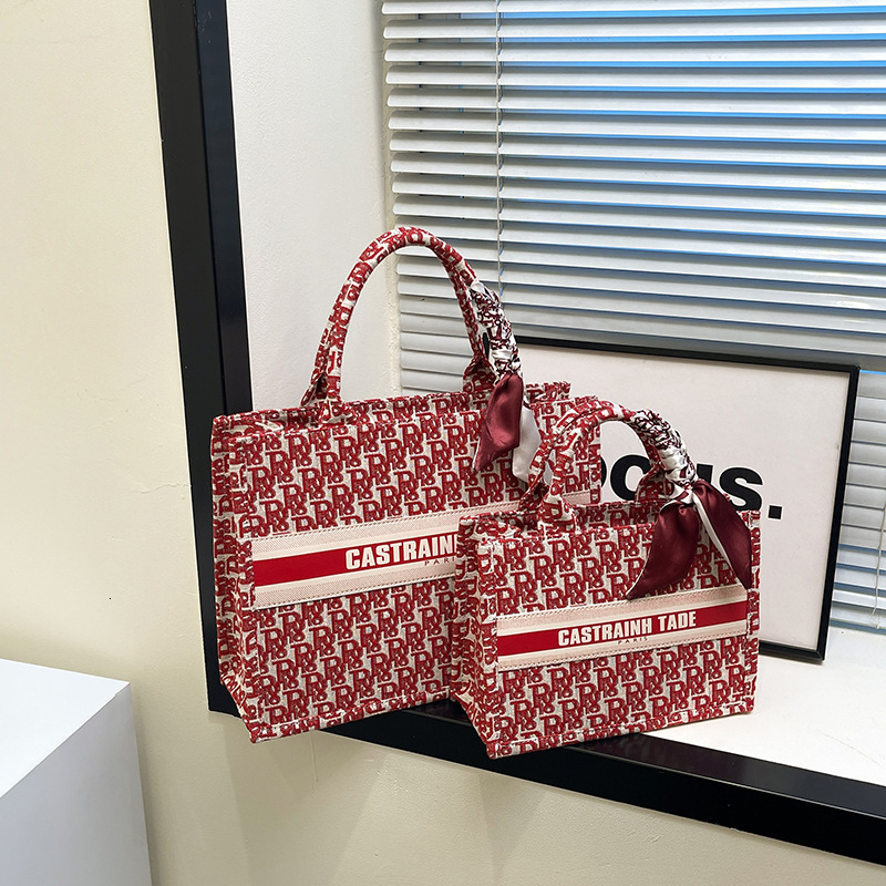 designer bag Canvas Tote New Elegant Commuter Briefcase Gentle Scarf Handbag Large Bag