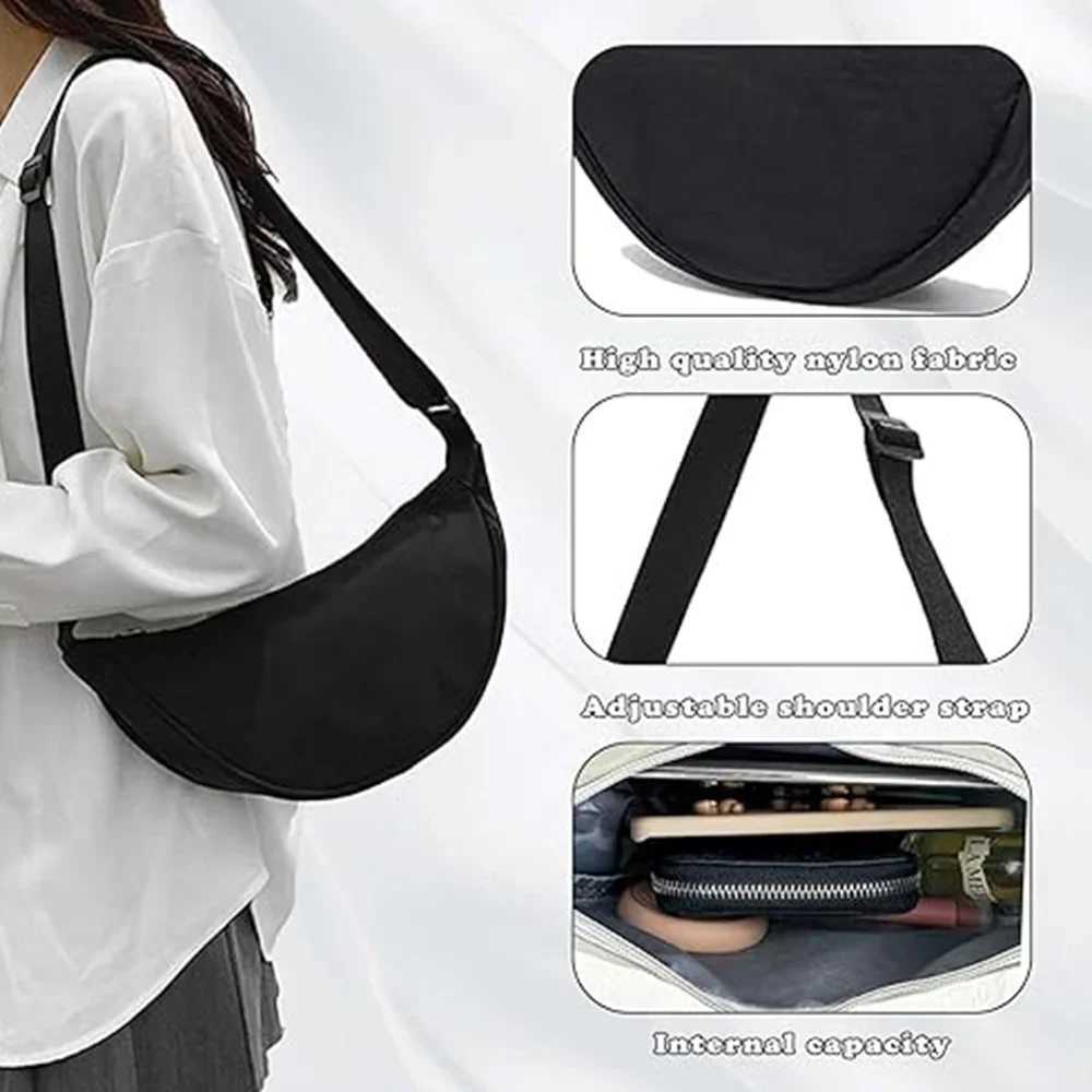 Crossbody Bag Waist Pack Bags Nylon Material Underarm Bag for Women Students Shoulder Cross Body Bags Pink Flower PrintingT251007