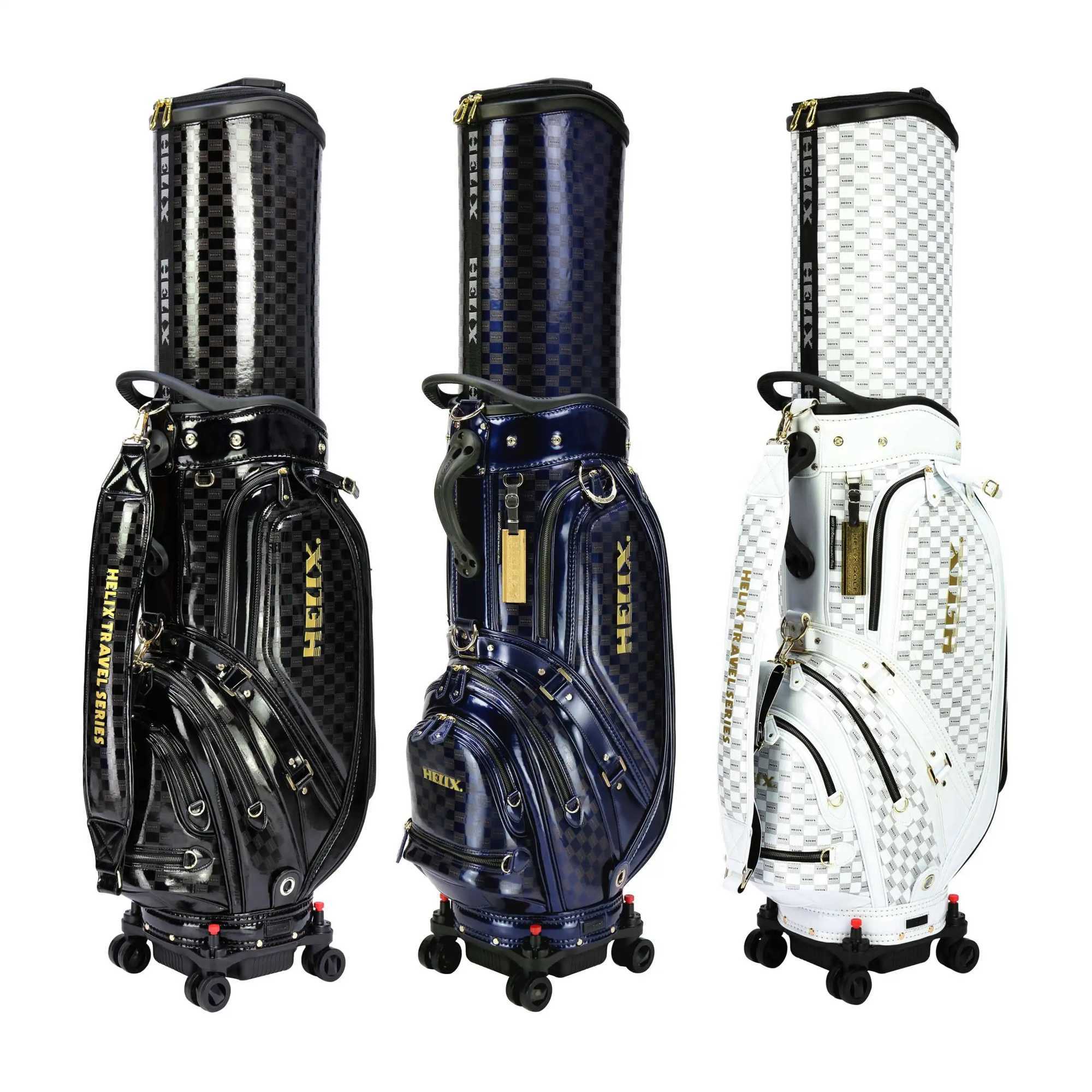 HELIX 6 Way Waterproof Golf Travel Bag with Wheels and Retractable Top Cover Golf Caddy Bag J251008