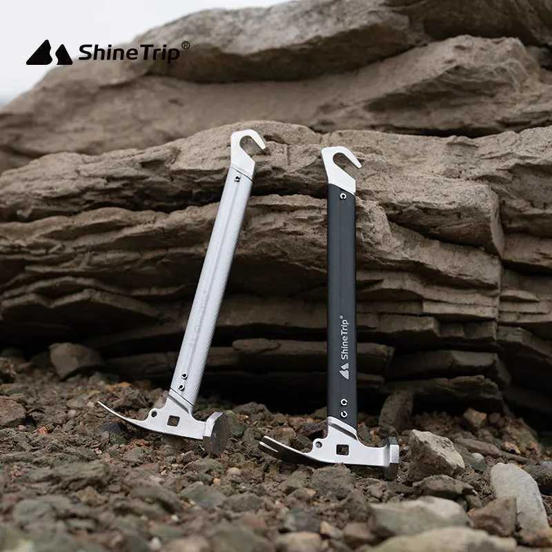 Shine Trip Outdoor Tent Nail Hammer Stainless Steel Hammer Portable Nail Puller Survival Equipment Camping Hammer J251121