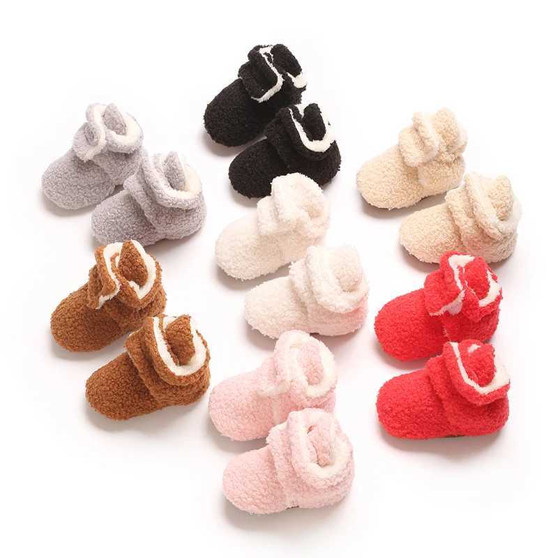 Newborn Baby Boy Girl Soft Fleece Booties Stay On Infant Slippers Socks Shoe Non Skid Gripper Toddler First Walkers Winter Ankle C251008