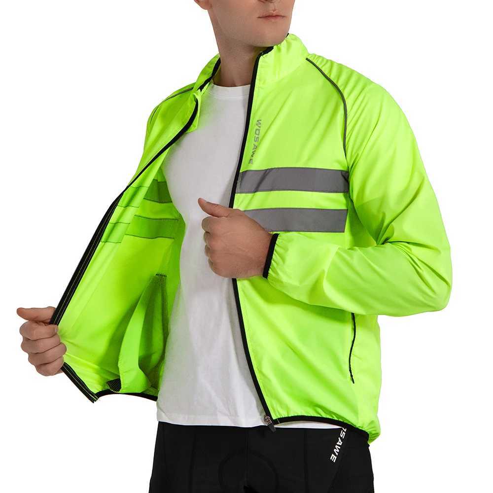 WOSAWE Ultralight Mens Cycling Windbreaker Reflective Jacket Windproof Bike Jacket Water Resistant MTB Road Bicycle Long Jersey J251008