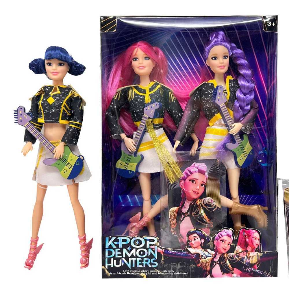 NEW Anime KPop Demon Hunters Doll Vinyl Toy Rumi Mira zoi Character Hands and feet can swing doll Fan Club Colorful lights GiftsJ251008