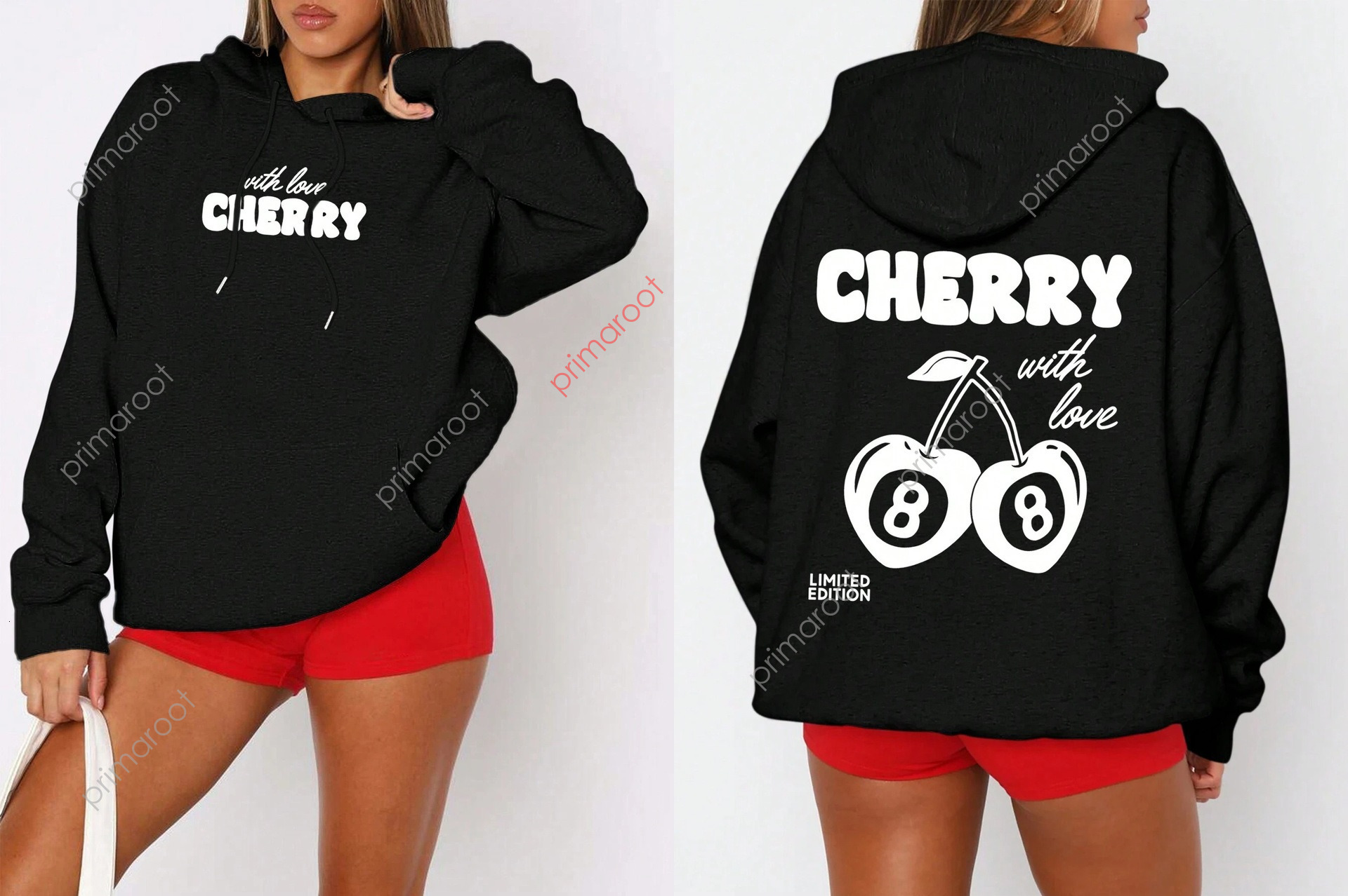 Women's Hoodies Casual Cherry Letter Printed Hoodie Mens Womens Tops Love Fashion Hooded Sweatshirts White Fozhoodie Designer Hoody Pullover White Foxliness 46A
