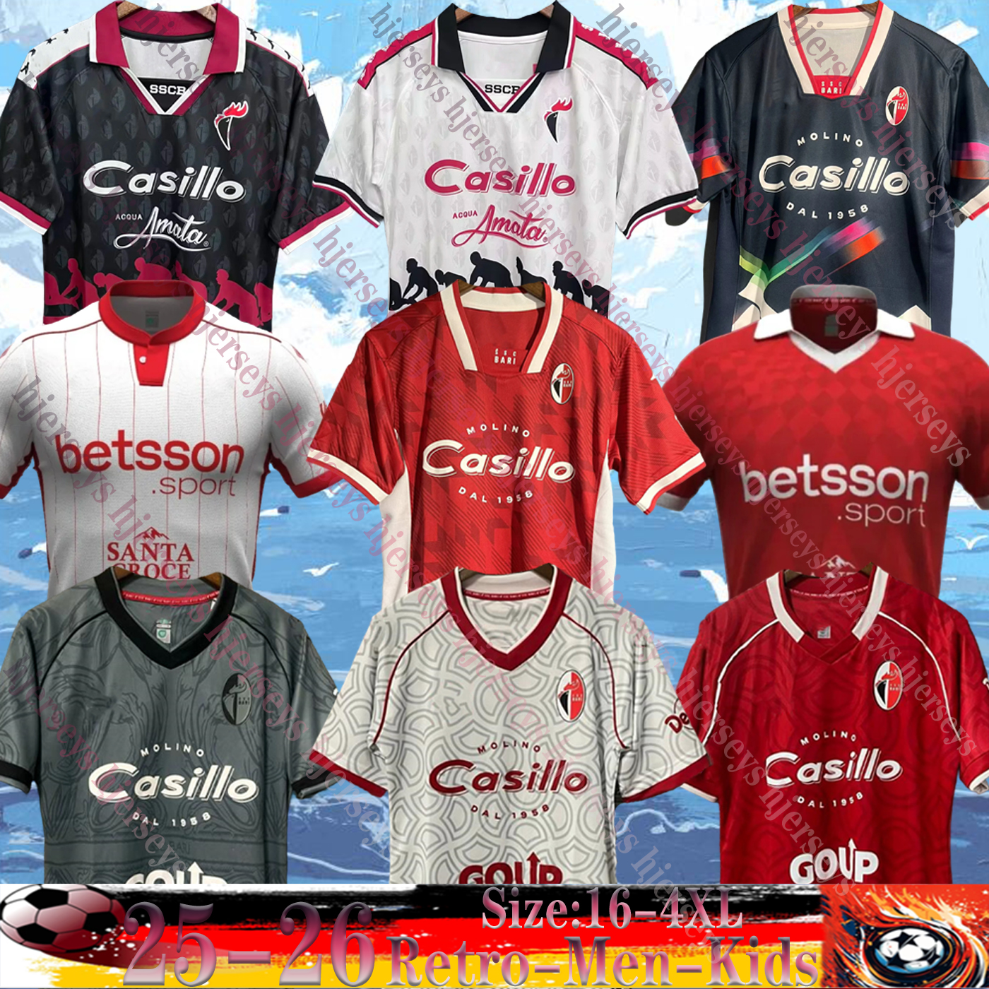 23 24 25 26 BOTTA SSC Bari Soccer jerseys limited-edition ESPOSITO Bari 2025 2026 jersey GK GALANO D'ERRICO MAIELLO MAITA MALLAMO ANTENUCCI SCAVONE Men football T shirt