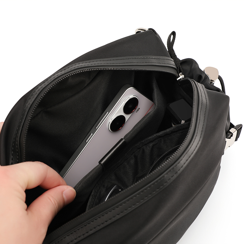 Sewafox Canvas Casual Messenger Bag Portable Simple Shoulder Bag Suitable for Daily use and Outdoor Travel Black and Gray