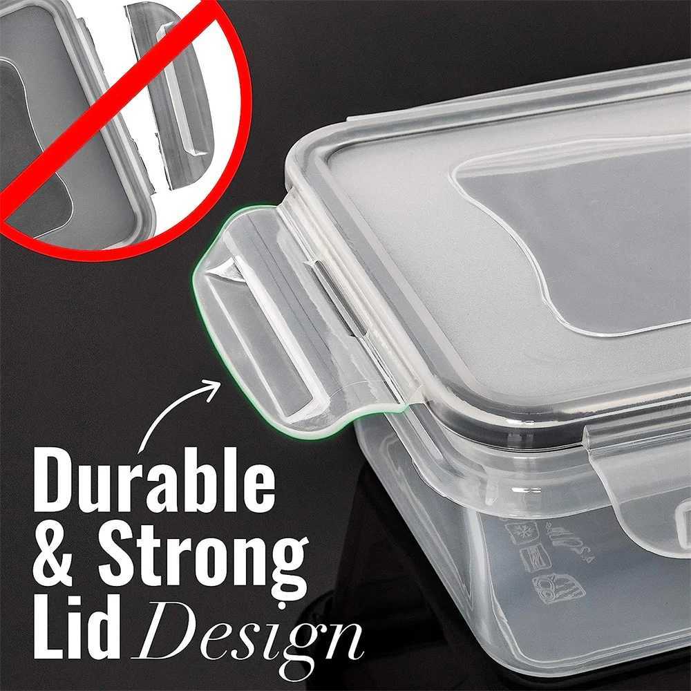 10pcs840ML Food Storage Set Airtight Snap Lid Containers for Meal Prep Kitchen and Pantry Microwave safe Lunch Box BPAFree C251008