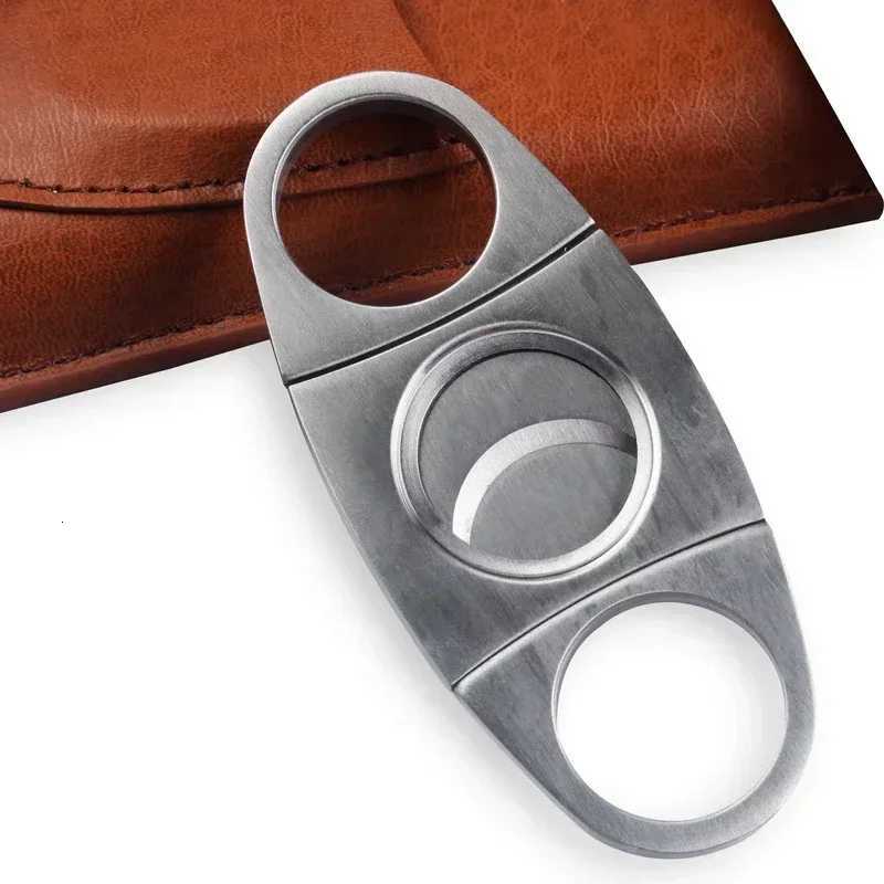 New Portable Leather Cigar Case with Silver Cigar Cutter Mini 2Tube Leather Case for Cigars Suitable As Holiday Gift for Friends Y251008