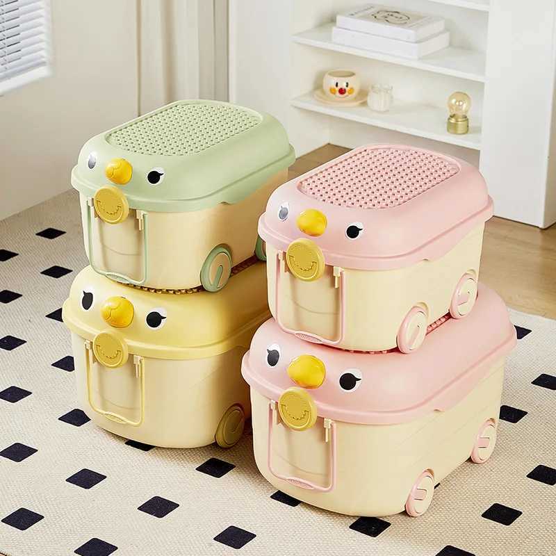 Kids Toy Storage Box Plastic Nursery Cute Organizer Bin Kids Room Clothes Toys Snacks Books Storing Box Organization Storage C251008